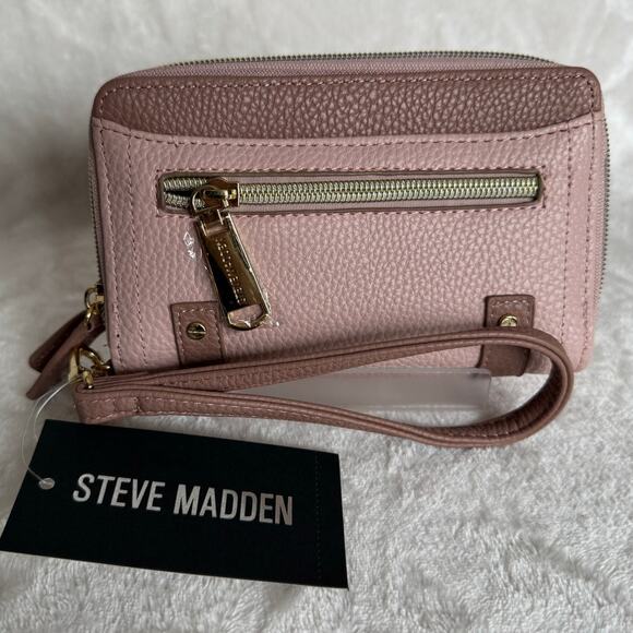 Brand New Steve Madden Medium Blush Zip Around Wallet - Picture 3 of 6